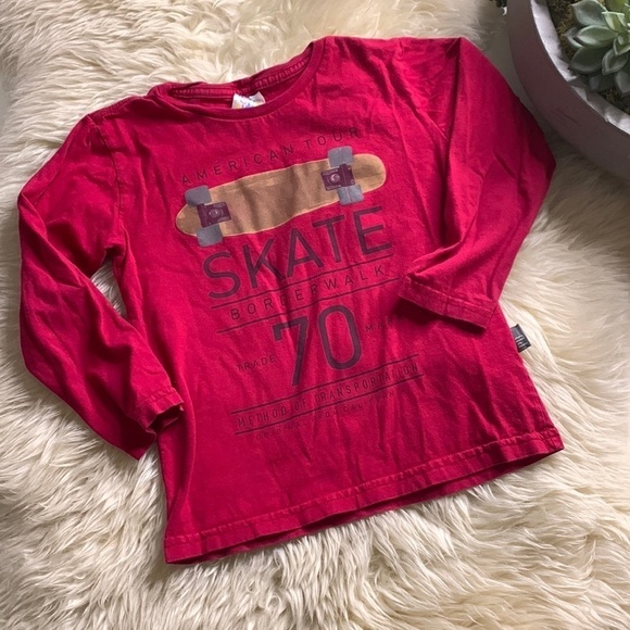 Pulla Bulla America. Tour skate long sleeve T-shirt red graphic 5T - Picture 1 of 5